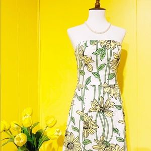 Helen Wang New York Strapless Floral Print Dress